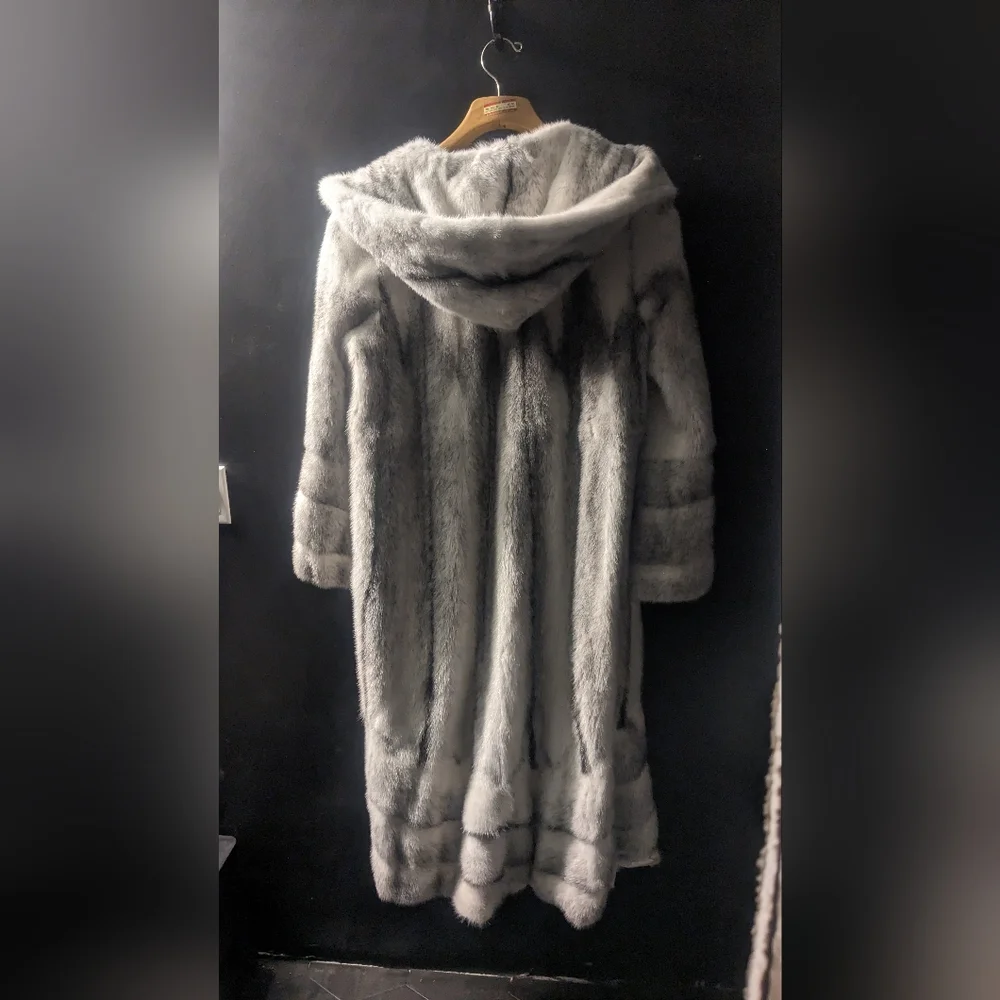 Blackcross Mink Coat with Hood - Picture 7 of 7